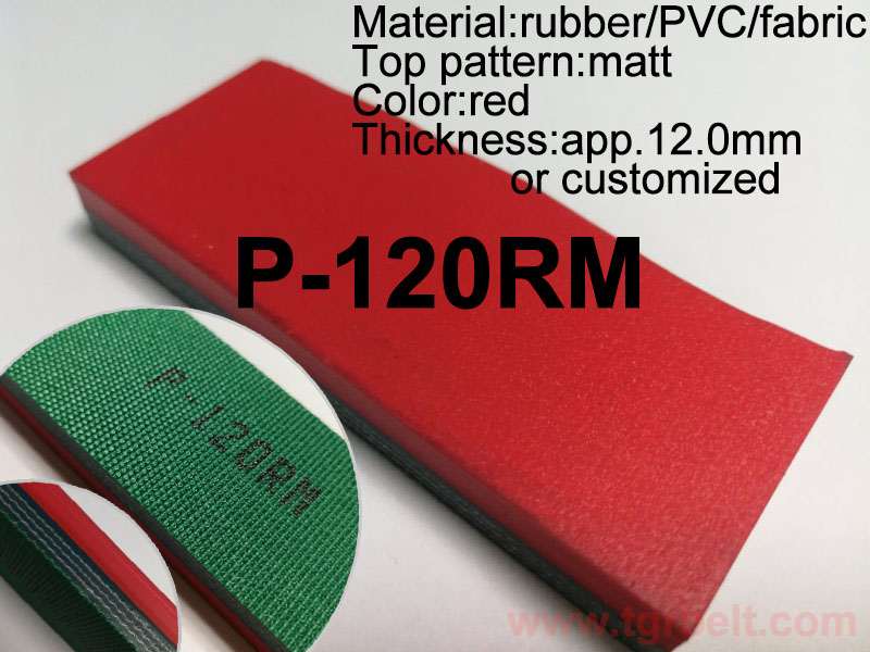 red rubber top coating PVC belt for cutting machine 